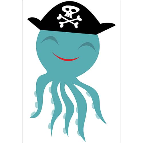 Sticker Pieuvre Pirate pour enfants