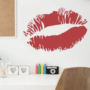 Sticker Baiser Rouge sur mur blanc