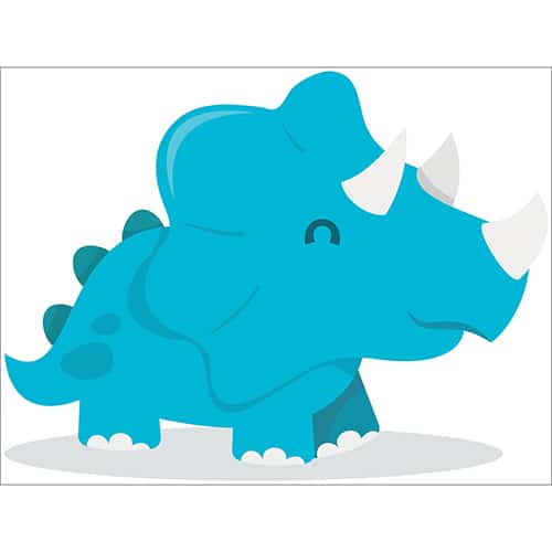 Sticker Dinosaure bleu avec ombre pour enfants