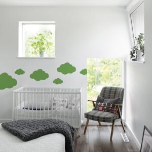 Autocollant Nuage Vert pour chambre d'enfant