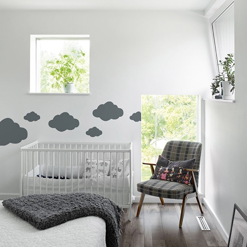 Adhésif Nuage Gris Foncé pour chambre d'enfant