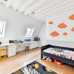 Autocollant Nuage Orange pour chambre d'enfant