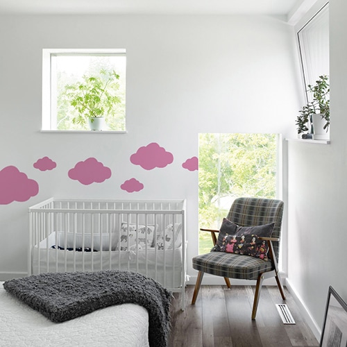 Autocollant Nuage Rose pour chambre d'enfant