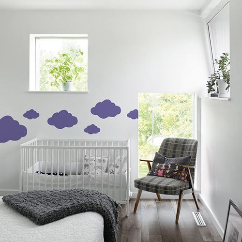 Autocollant Nuage Violet pour chambre d'enfant