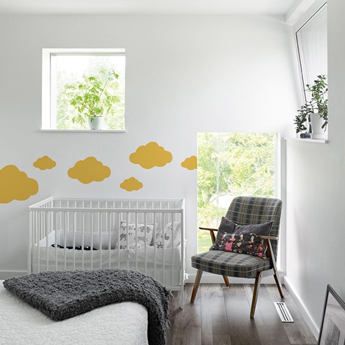 Autocollant Nuage Jaune pour chambre enfants