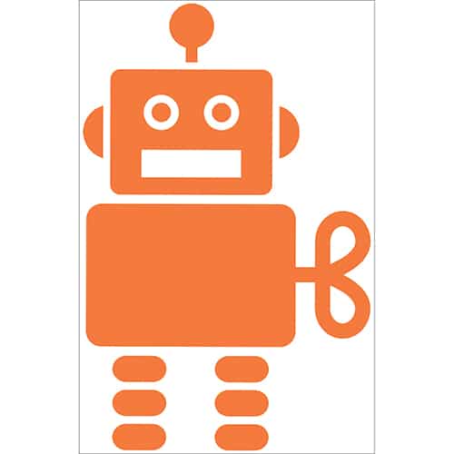 Autocollant Robot Orange pour enfants