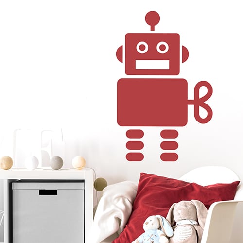 Adhésif Robot Rouge pour chambre d'enfants