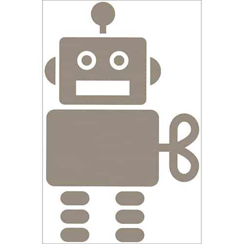 Autocollant Robot Taupe pour enfants