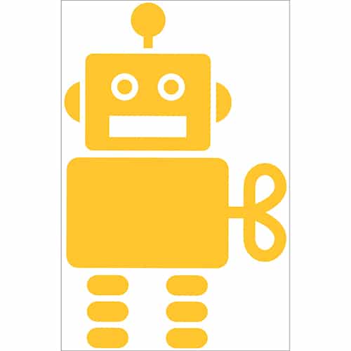 Sticker Robot Jaune pour enfants