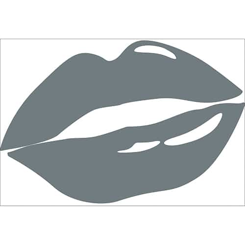 Sticker bouche gris foncé