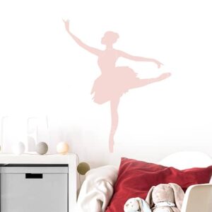 Sticker Danseuse rose enfants sur mur blanc