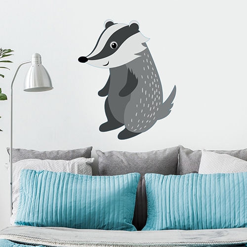 Sticker maman et bébé Koalas pour enfants mis en ambiance sur mur très clair