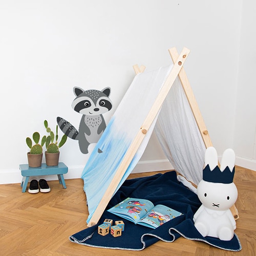 Sticker adhésif Planche Adorables Frimousses d'Animaux dans chambre d'enfant