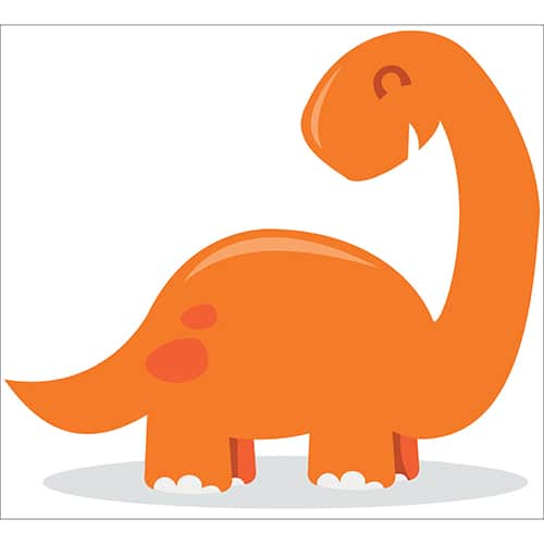 Sticker Dinosaure orange pour enfant