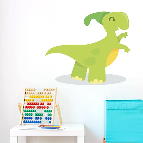 Sticker autocollant Dino Bleu pour enfants mis en ambiance dans une chambre pour bébé