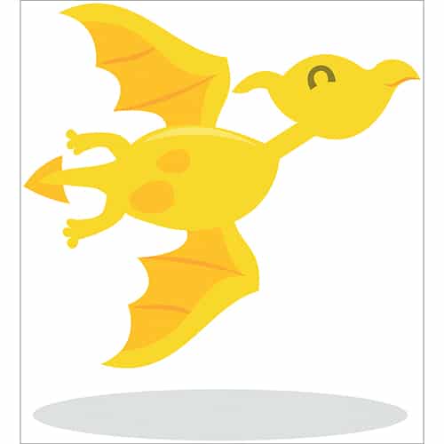 Sticker dragon jaune pour enfants