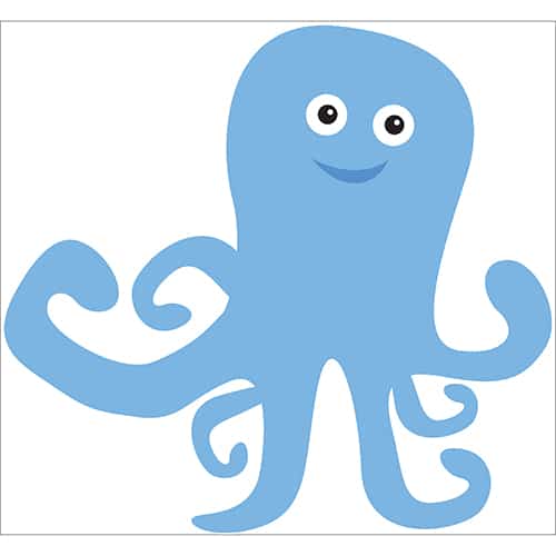 Stickers pour enfants Pieuvre bleue