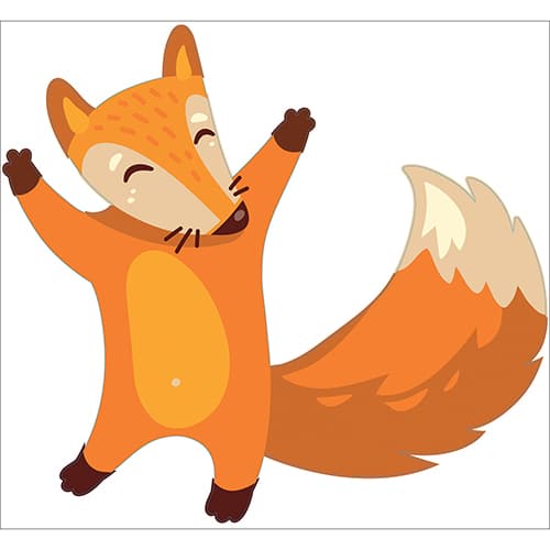 Sticker pour enfants Renard Heureux !