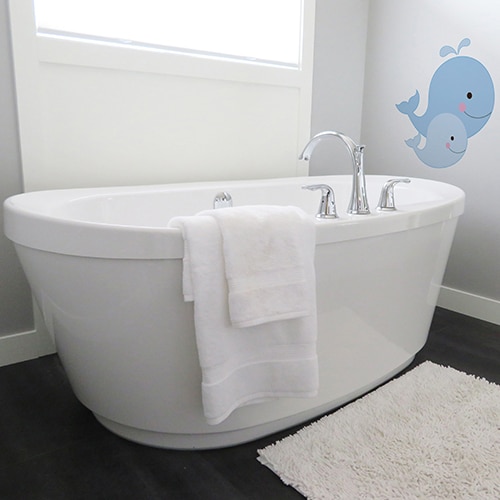 Sticker autocollant Baleines pour enfant salle de bain