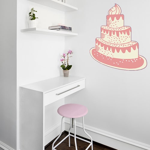 Sticker Gâteau pour la chambre de votre enfant : Joyeux anniversaire !