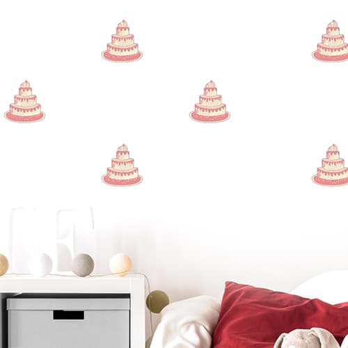 Sticker Gâteau pour la chambre de votre enfant : Joyeux anniversaire ! mis en ambiance, 4ème proposition