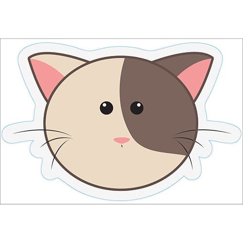 Stickers pour enfants tête de chat bicolore !