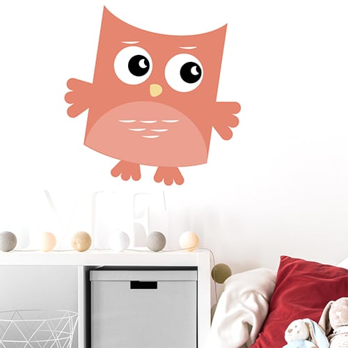 Sticker adhésif Hibou Pêche pour enfants mis en ambiance dans une chambre