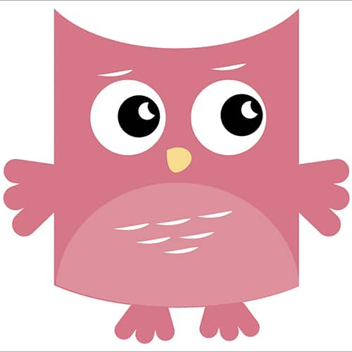 Sticker autocollant Hibou Rose pour enfants