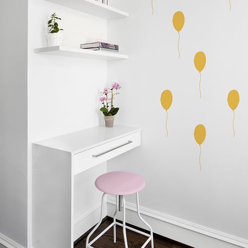 Stickers ballon jaune pour bureau ou chambre adhésif