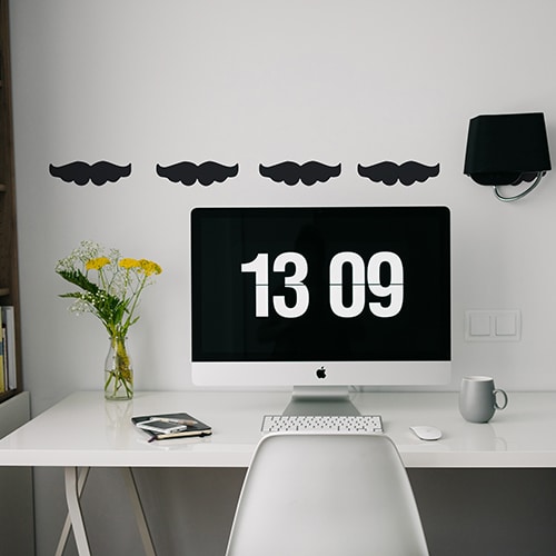Stickers muraux moustache noire frise pour bureau