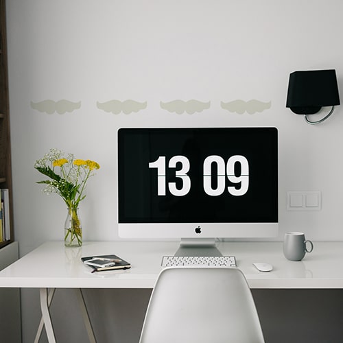 Sticker Moustache Beige décoration pour bureau Sticker mural pour bureau moustache beige