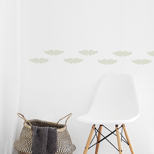 Stickers muraux moustache beige décoration d'intérieur Stickers muraux frise pour murs moustache beige !
