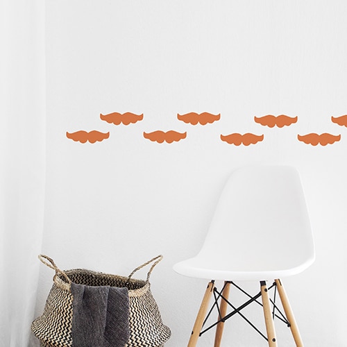 Stickers muraux moustache orange pour décoration d'intérieur !