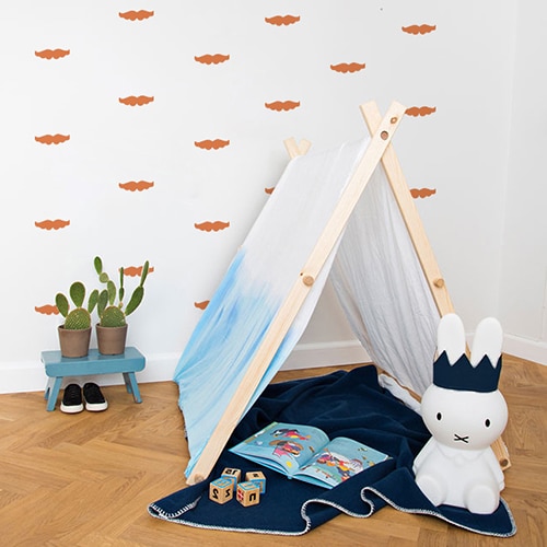 Sticker muraux Moustache Orange pour enfants