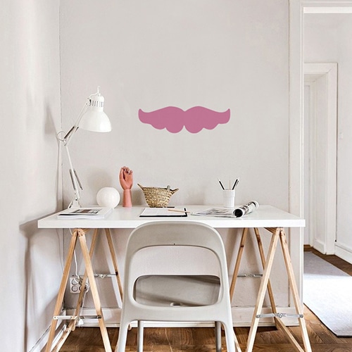 Sticker mural Moustache Rose pour salon