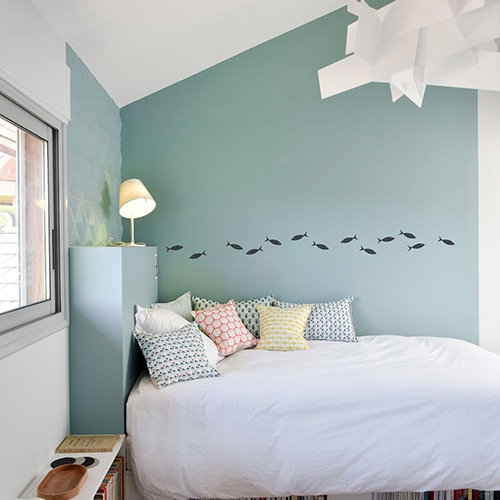 Stickers muraux poissons noirs pour chambre frise pour enfants !