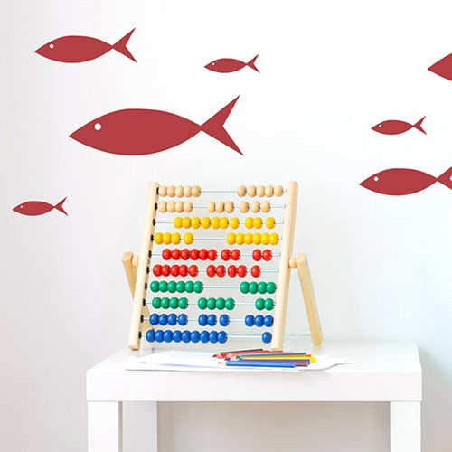 Stickers frise murale pour chambre d'enfants poissons rouges