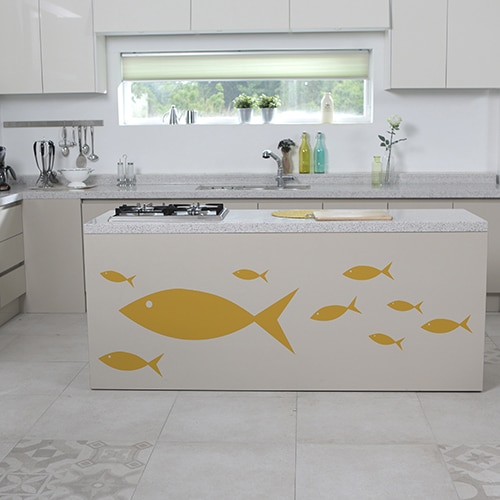 Sticker Poisson Jaune enfants pour cuisine