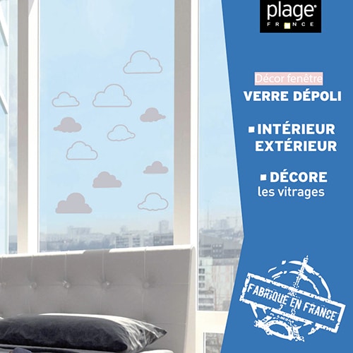 Stickers électrostatique Nuages pour vitres avec effet occultant