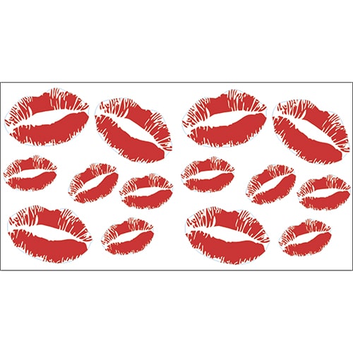 Stickers adhésifs Kiss rouge