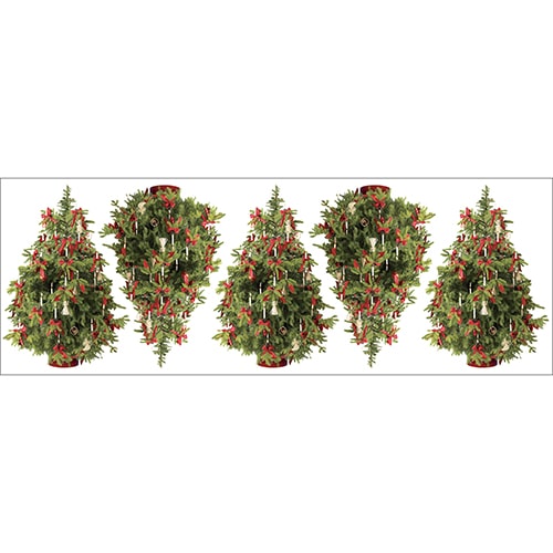 Planche de stickers de sapin de noel pour déco de Noël ou de fetes de fin d'année pour personnaliser les vitres, meuble set murs.