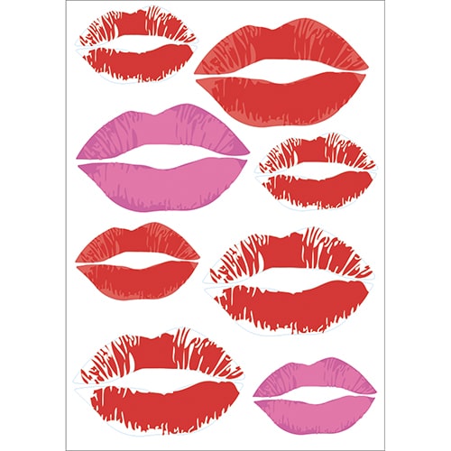 Stickers adhésif baisers rouges
