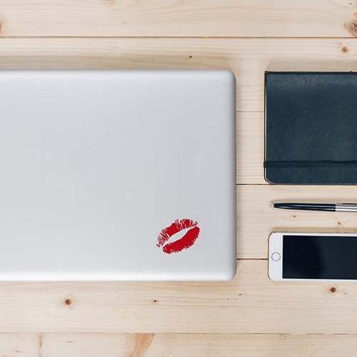 Sticker autocollant baiser rouge