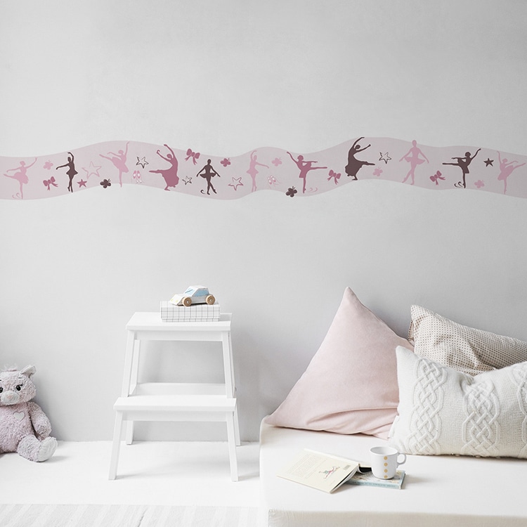 stickers frise danse sticker mural frise rose danseuses