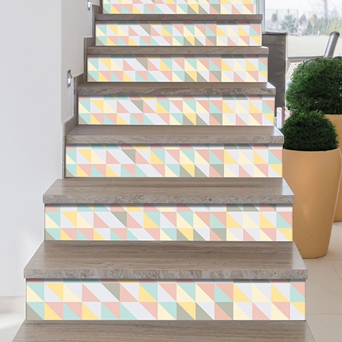 Sticker autocollant Papillons scandinave chevrons 3D sur un mur blanc avec une fenêtre et une horloge en bois