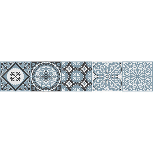 Sticker adhésif motif civitavecchia bleu décoration contremarches