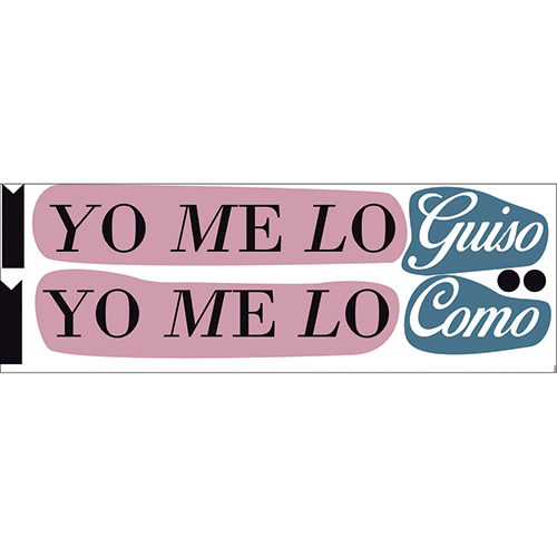 Sticker citation colorée YO ME LO COMO pour mur