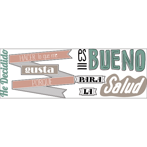 Sticker citation colorée HACER LO QUE ME GUSTA