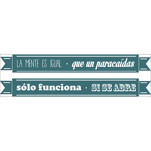 Sticker citation colorée en espagnol LA MENTES Y EL PARACAIDA