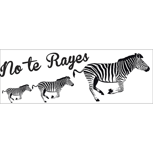 Sticker mural citation avec des zèbres noirs et blancs à coller